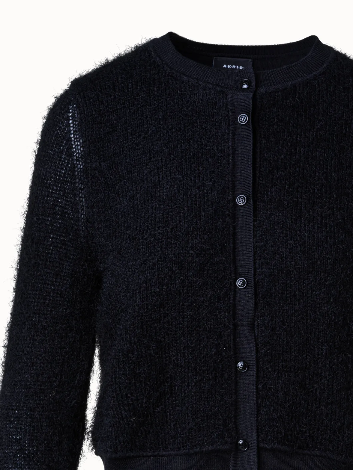 Short Cardigan in Silk Cashmere Blend