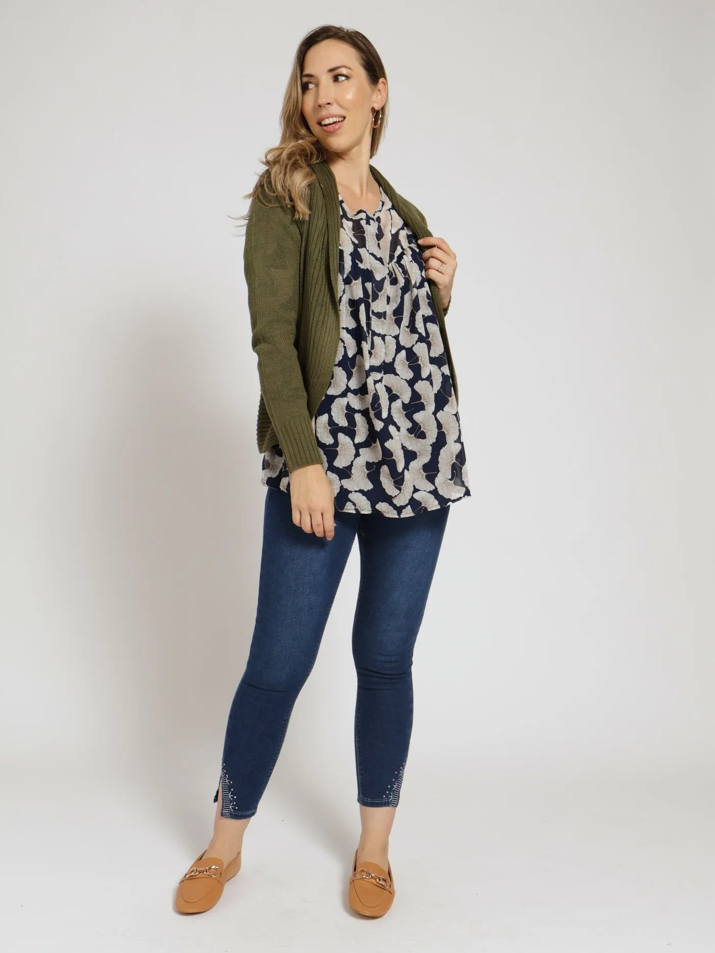 Short Open Cardigan - Fatigue