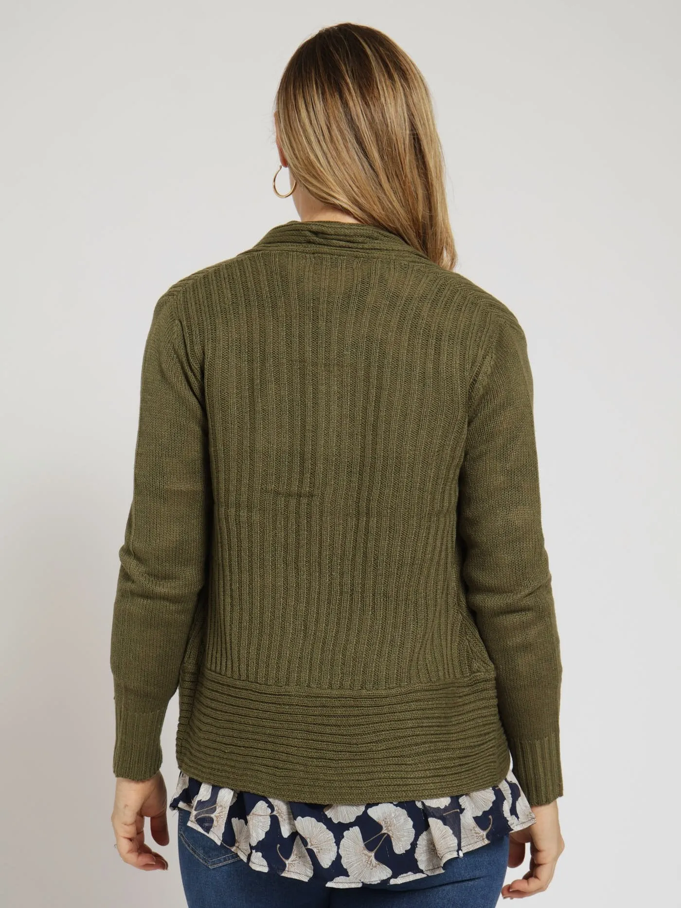Short Open Cardigan - Fatigue