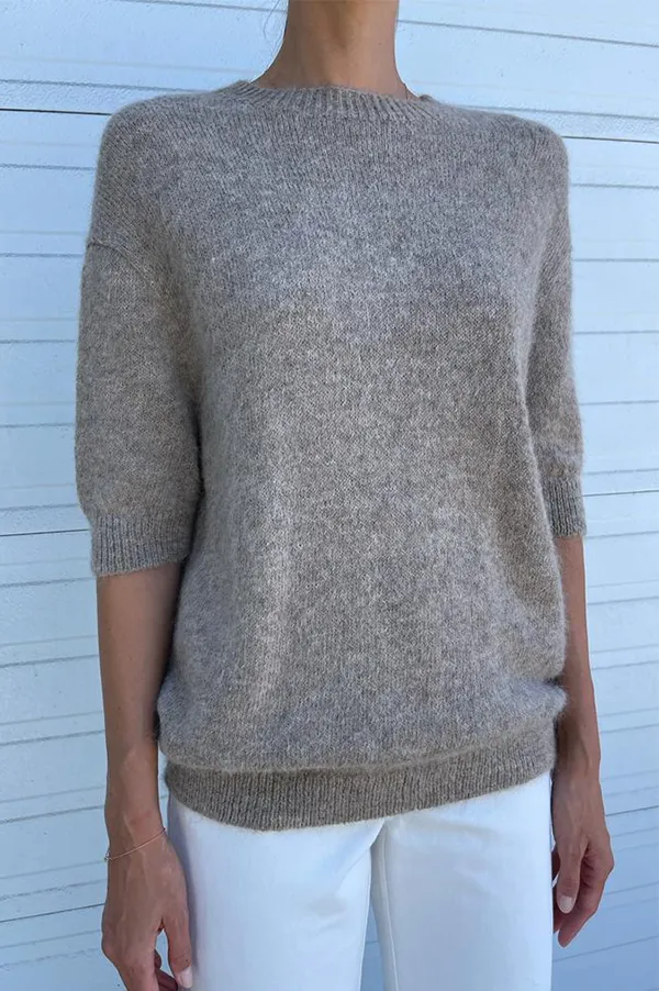 Short Sleeve Crewneck Sweater In Moth (Sold Out)
