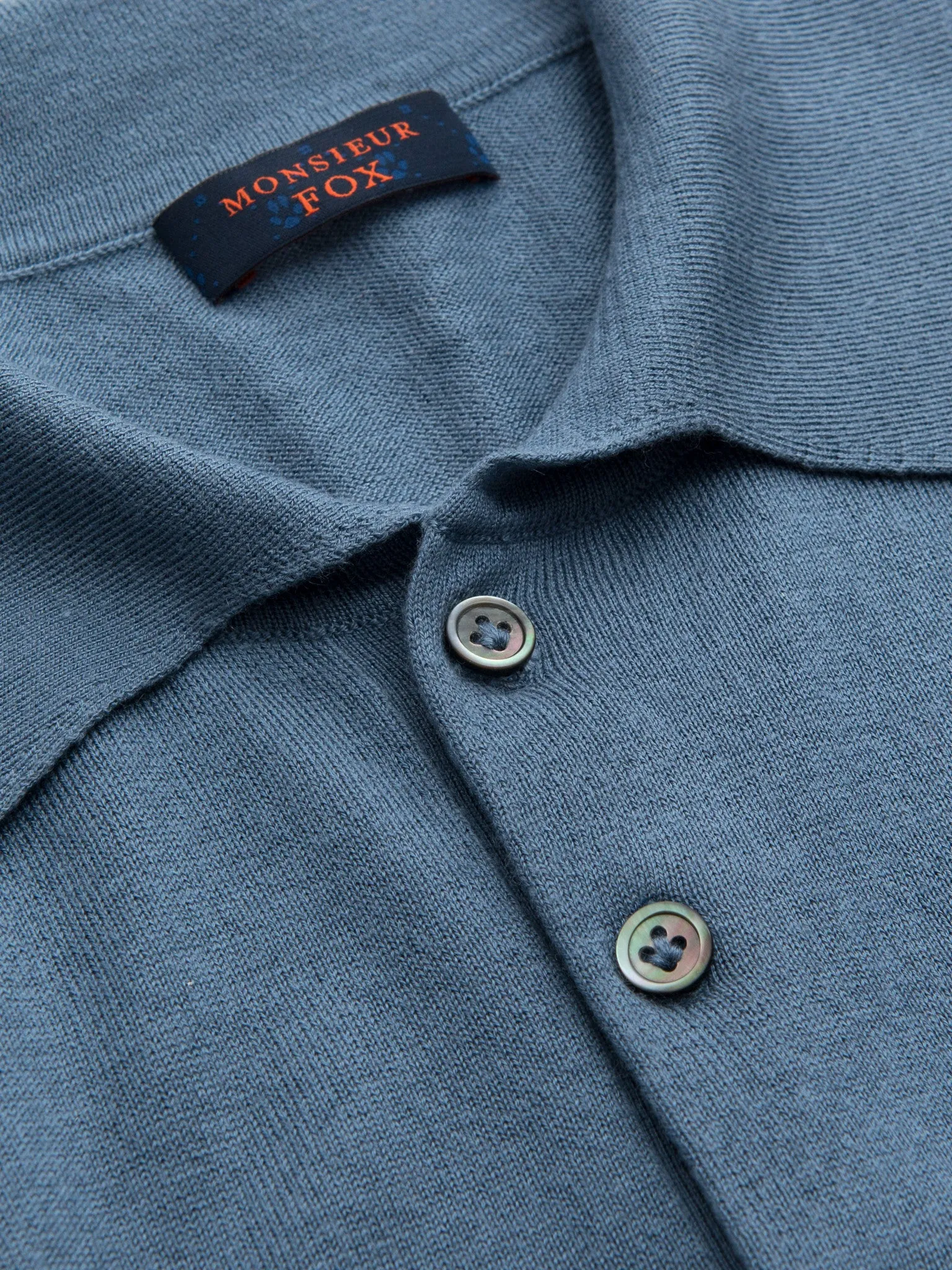 Short Sleeve Polo - Denim