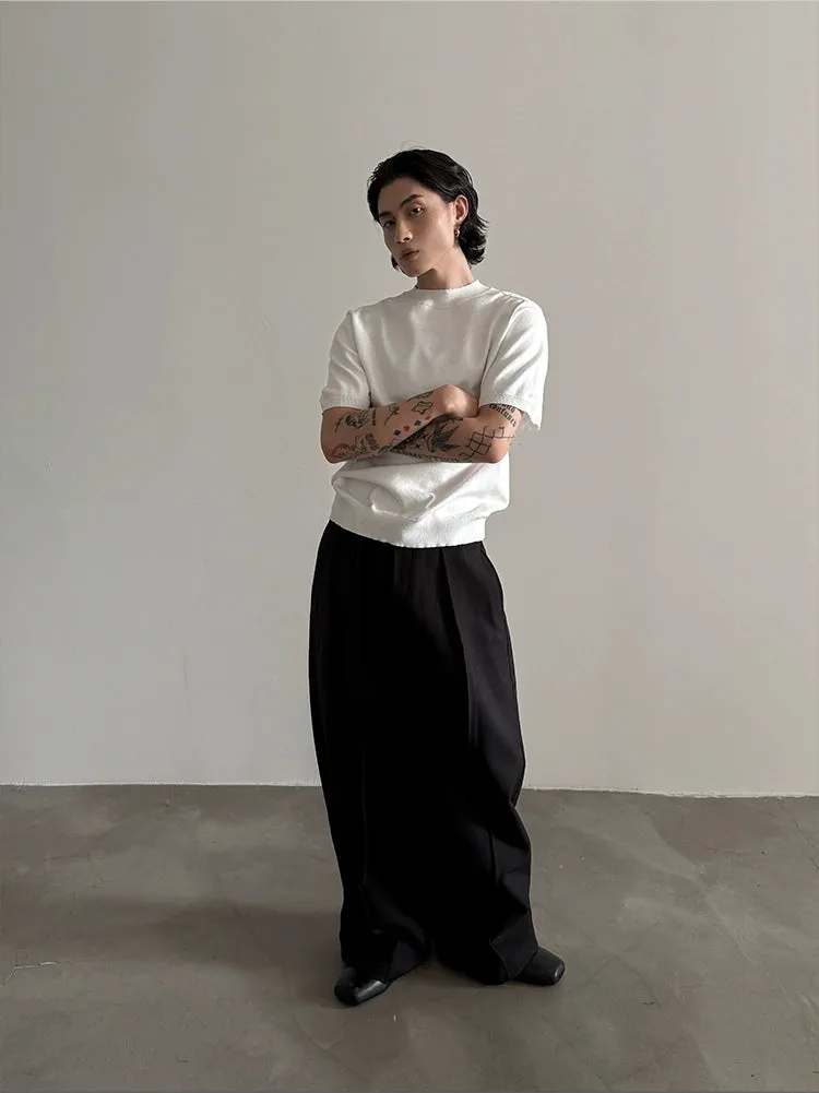 Short-sleeved Knitted Pullover