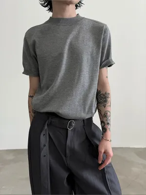 Short-sleeved Knitted Pullover