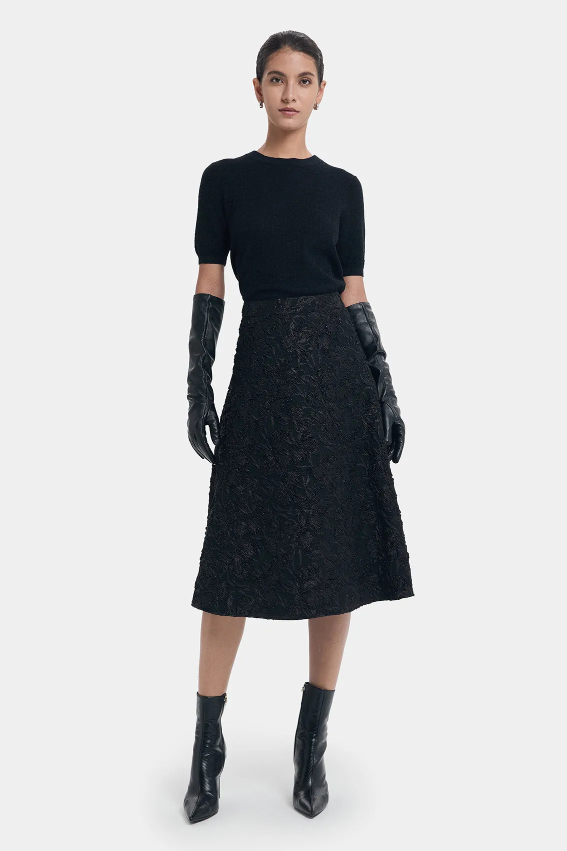 SHORT SLEEVES CASHMERE POLYAMIDE KNITWEAR