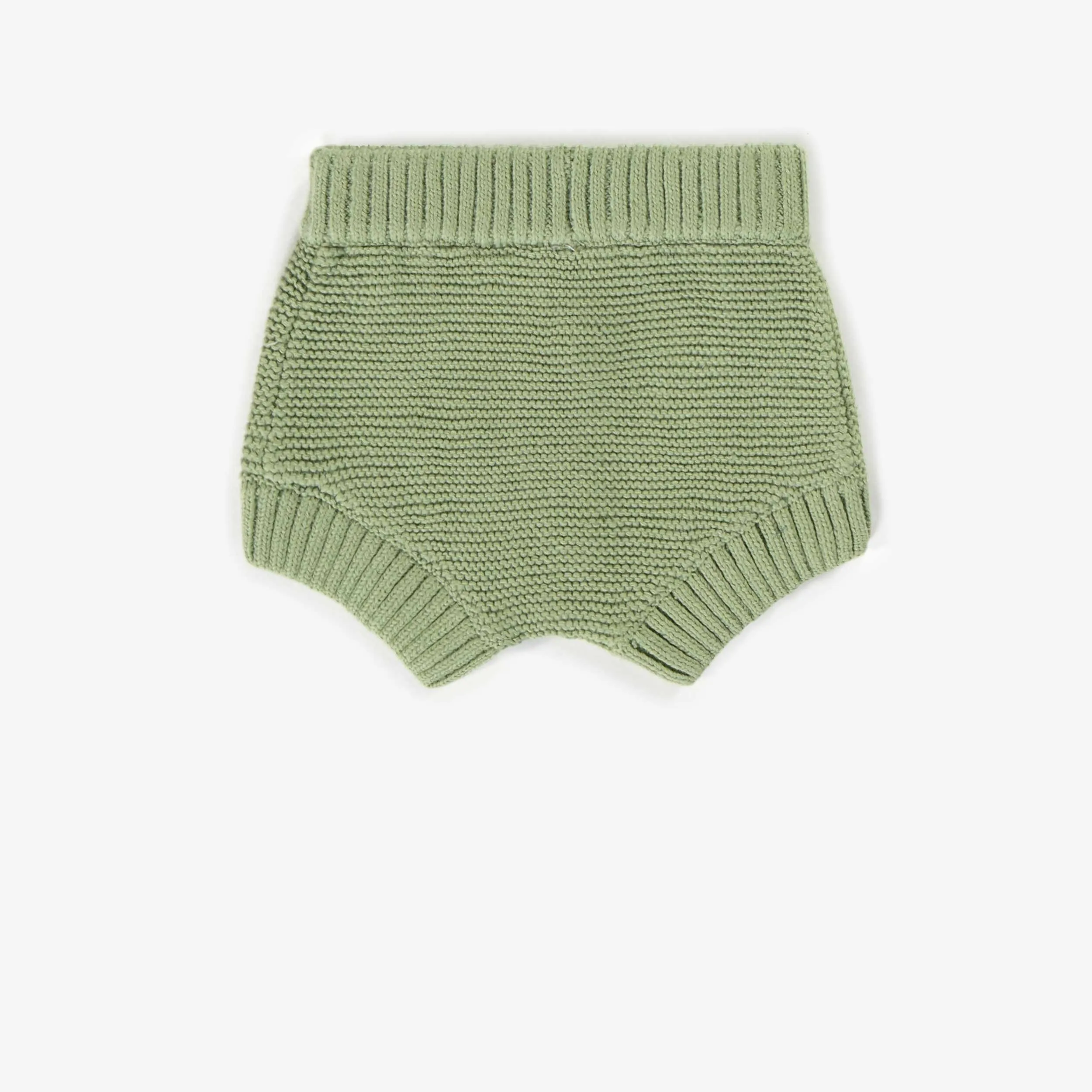 Short vert en maille, naissance || Green short in knitwear, newborn