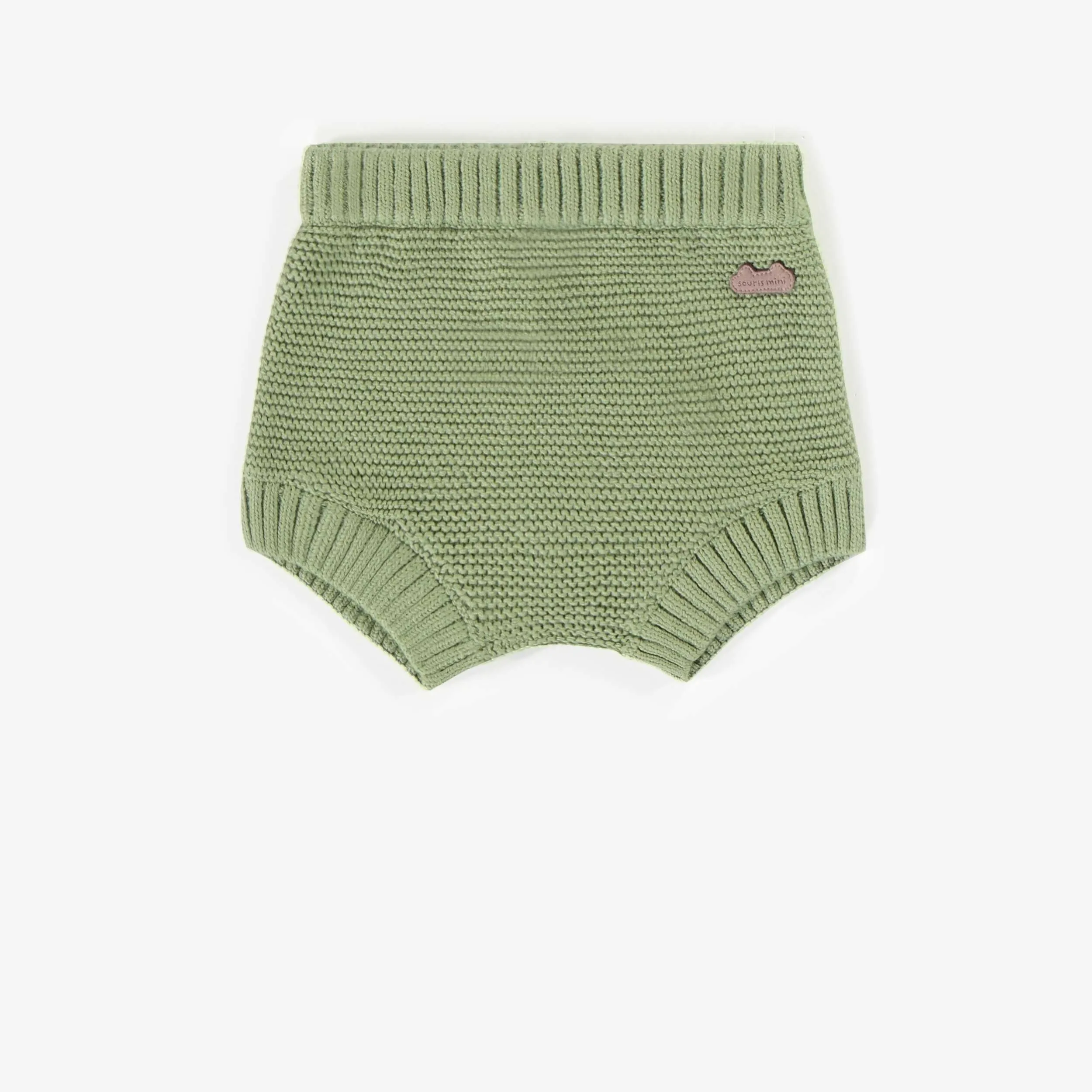 Short vert en maille, naissance || Green short in knitwear, newborn