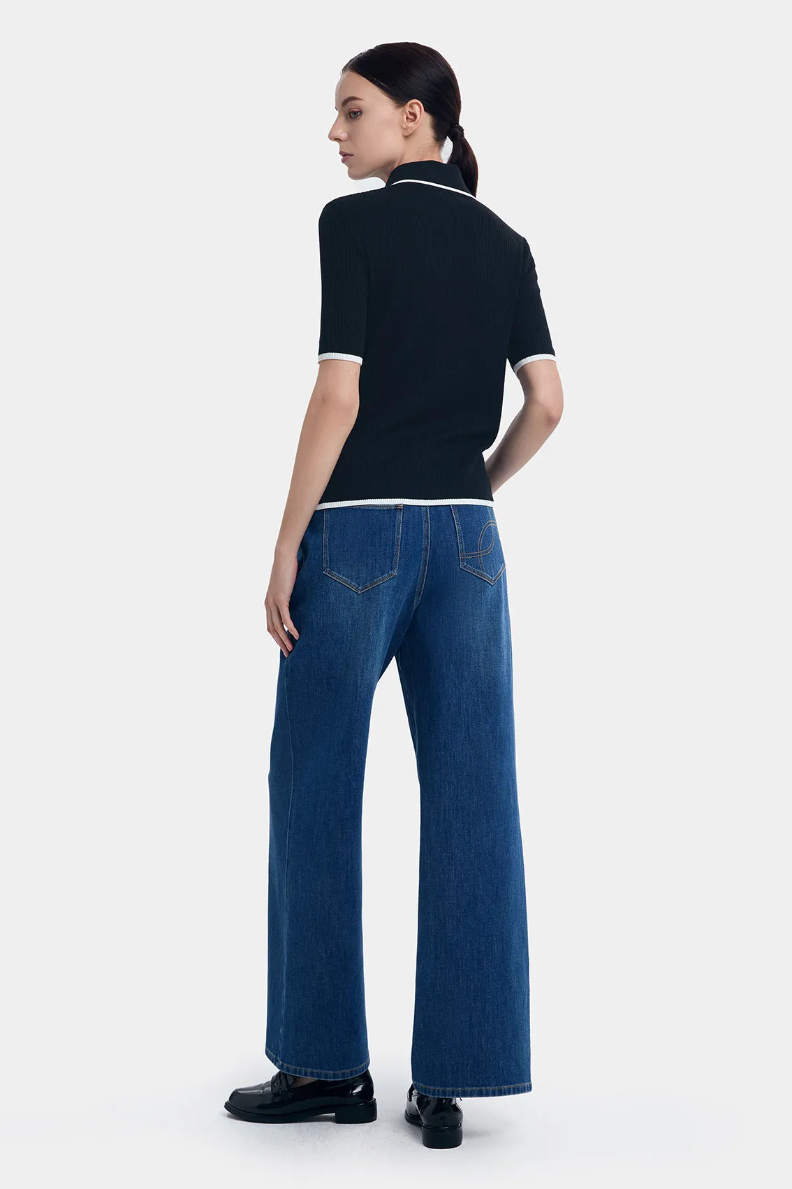SILK CASHMERE CONTRAST POLO KNITWEAR