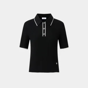 SILK CASHMERE CONTRAST POLO KNITWEAR