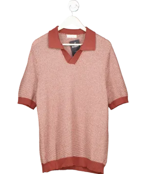 Sirplus Red Buttonless Knit Short Sleeve Polo UK S