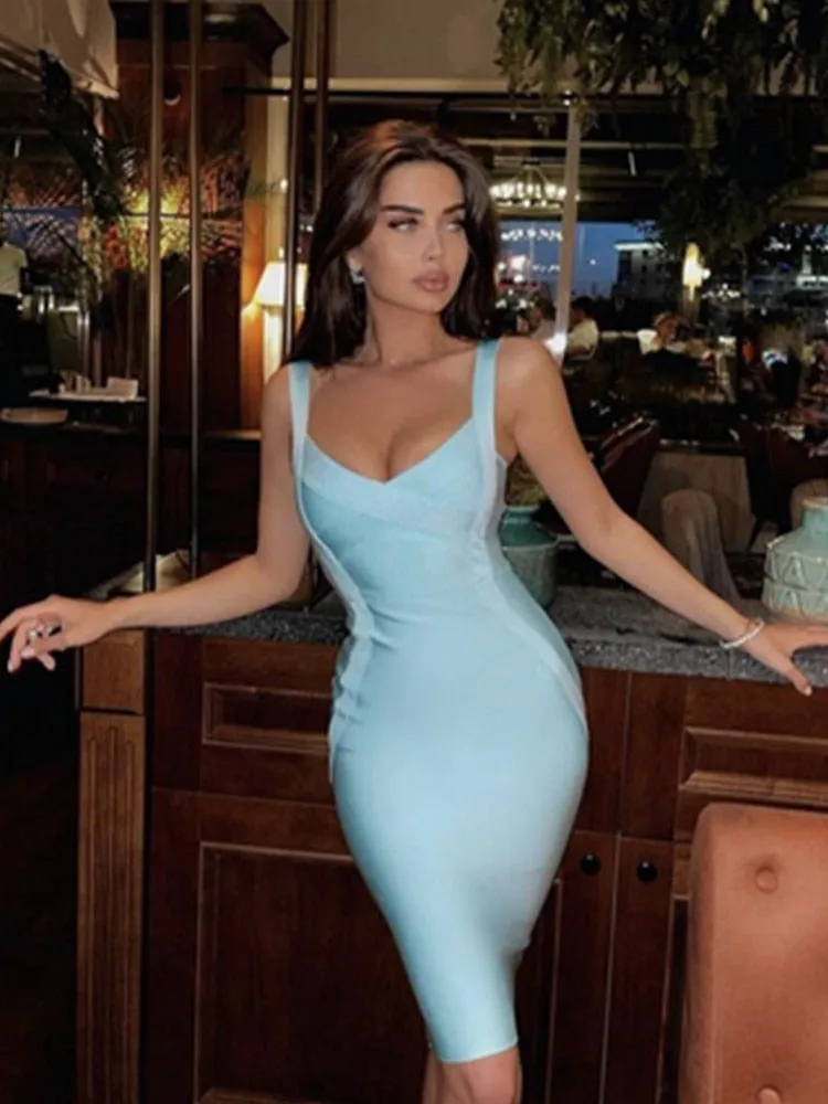 Sleeveless Rayon Bandage Dress