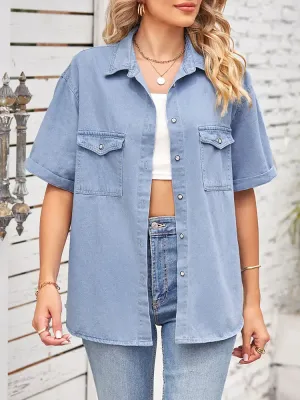 Slim Fit Sleeve Denim Shirt