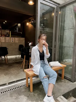Solid Button Down Shirt