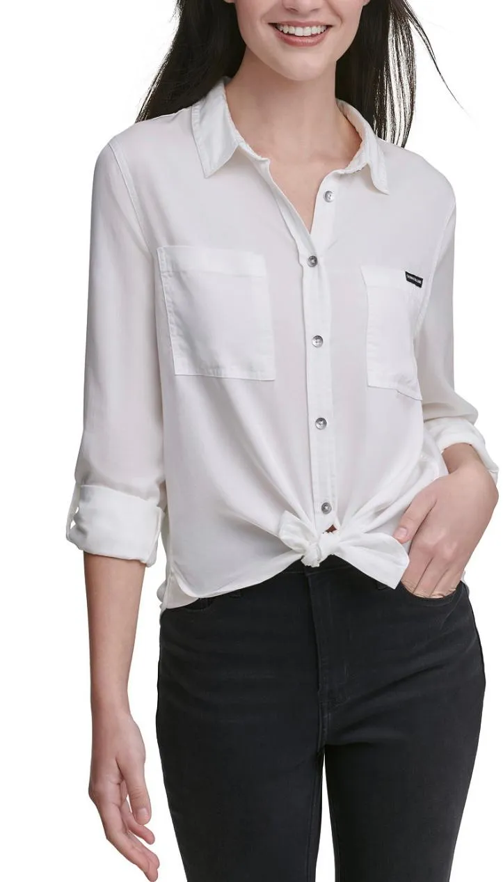 Solid Button Down Shirt