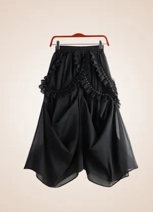 Steampunk Black Spring Skirt