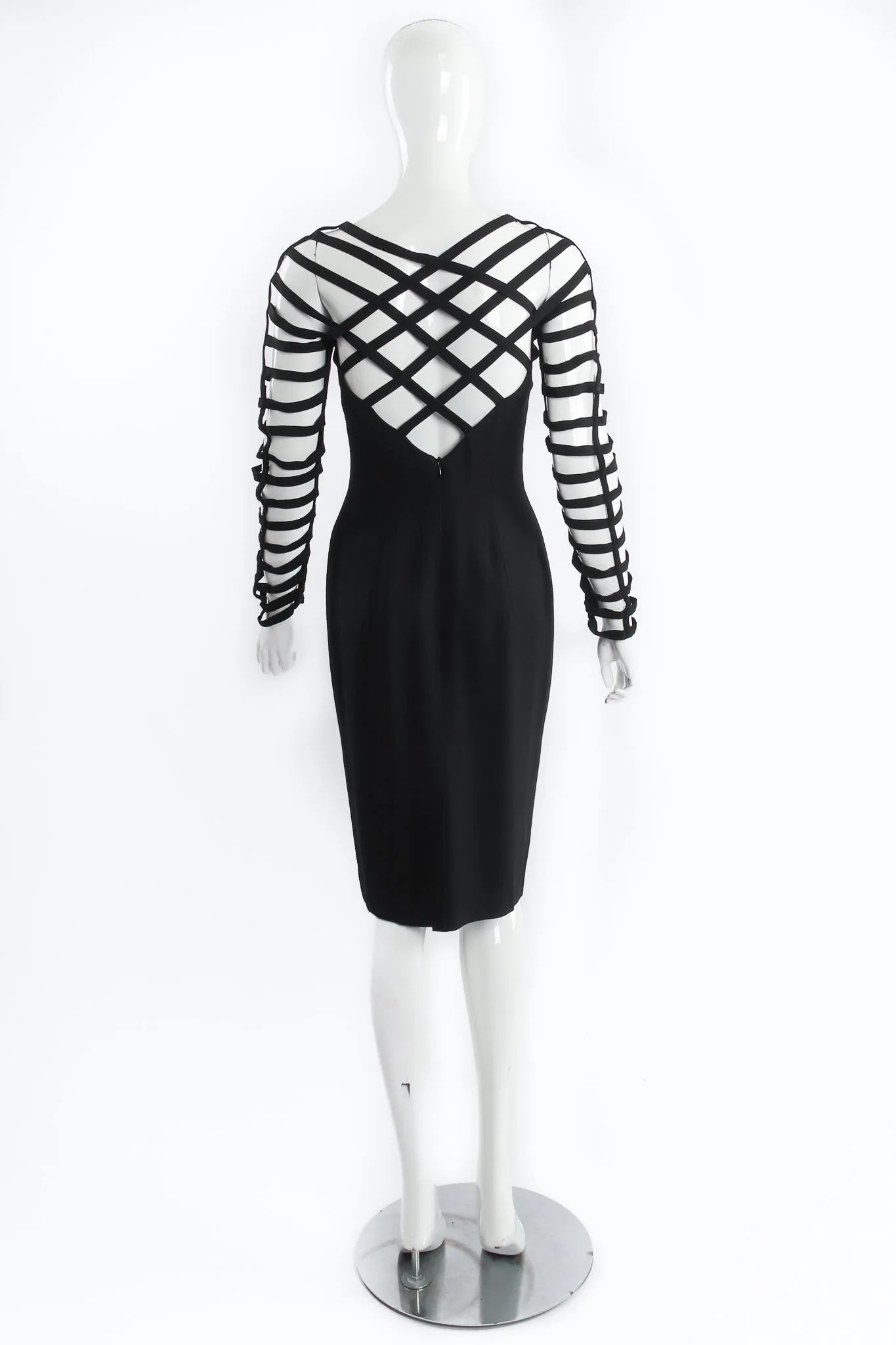 Strappy Cage Cocktail Sheath Dress
