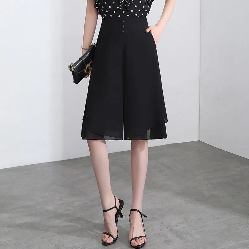 Summer Chiffon Wide-leg Culottes
