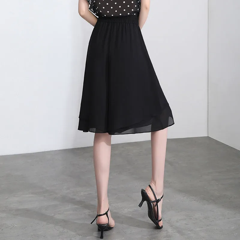 Summer Chiffon Wide-leg Culottes