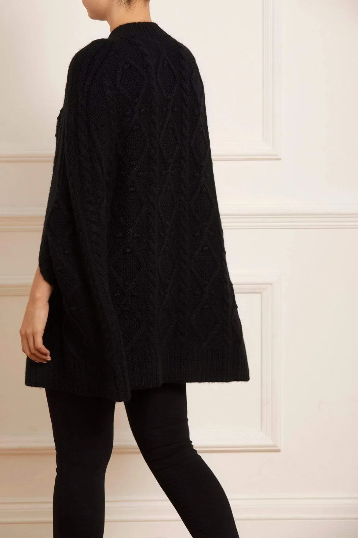 Sylvie Cable Jewelled Knee Length Cape