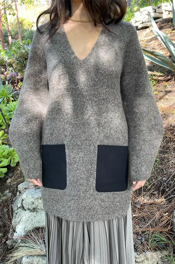 The Patch Pocket Tunic in Truffle Gray