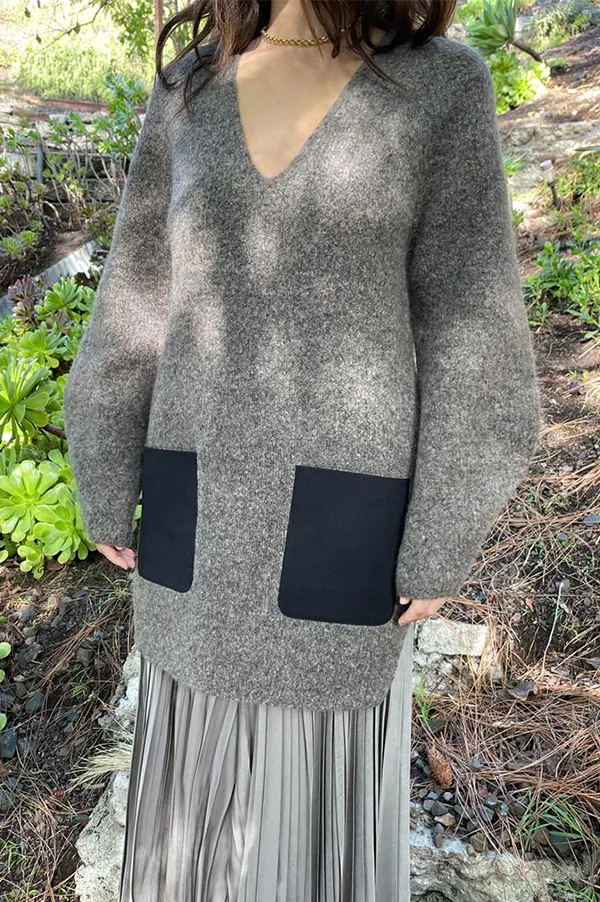 The Patch Pocket Tunic in Truffle Gray