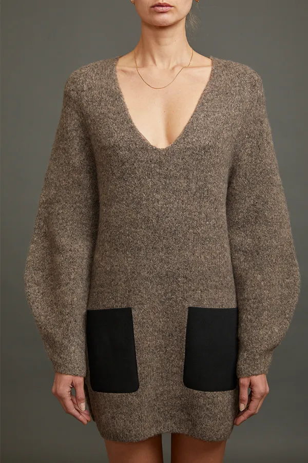 The Patch Pocket Tunic in Truffle Gray