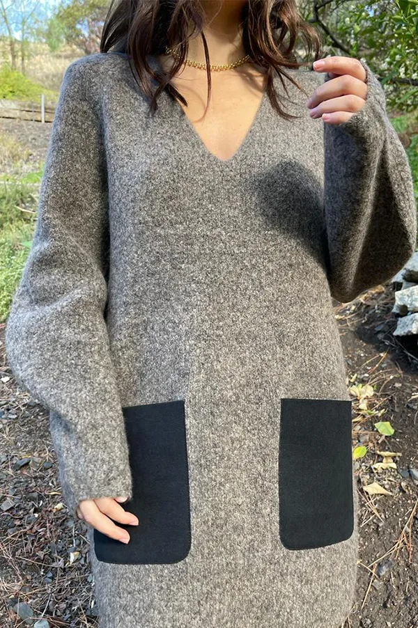The Patch Pocket Tunic in Truffle Gray