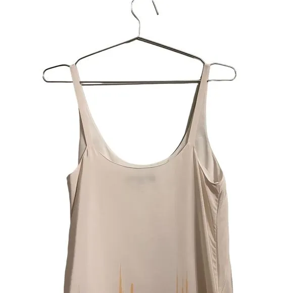 Tibi Off White with Sunset Color Trim Silk Tank Sheath Midi Dress 4
