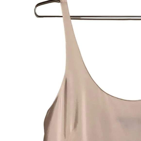 Tibi Off White with Sunset Color Trim Silk Tank Sheath Midi Dress 4