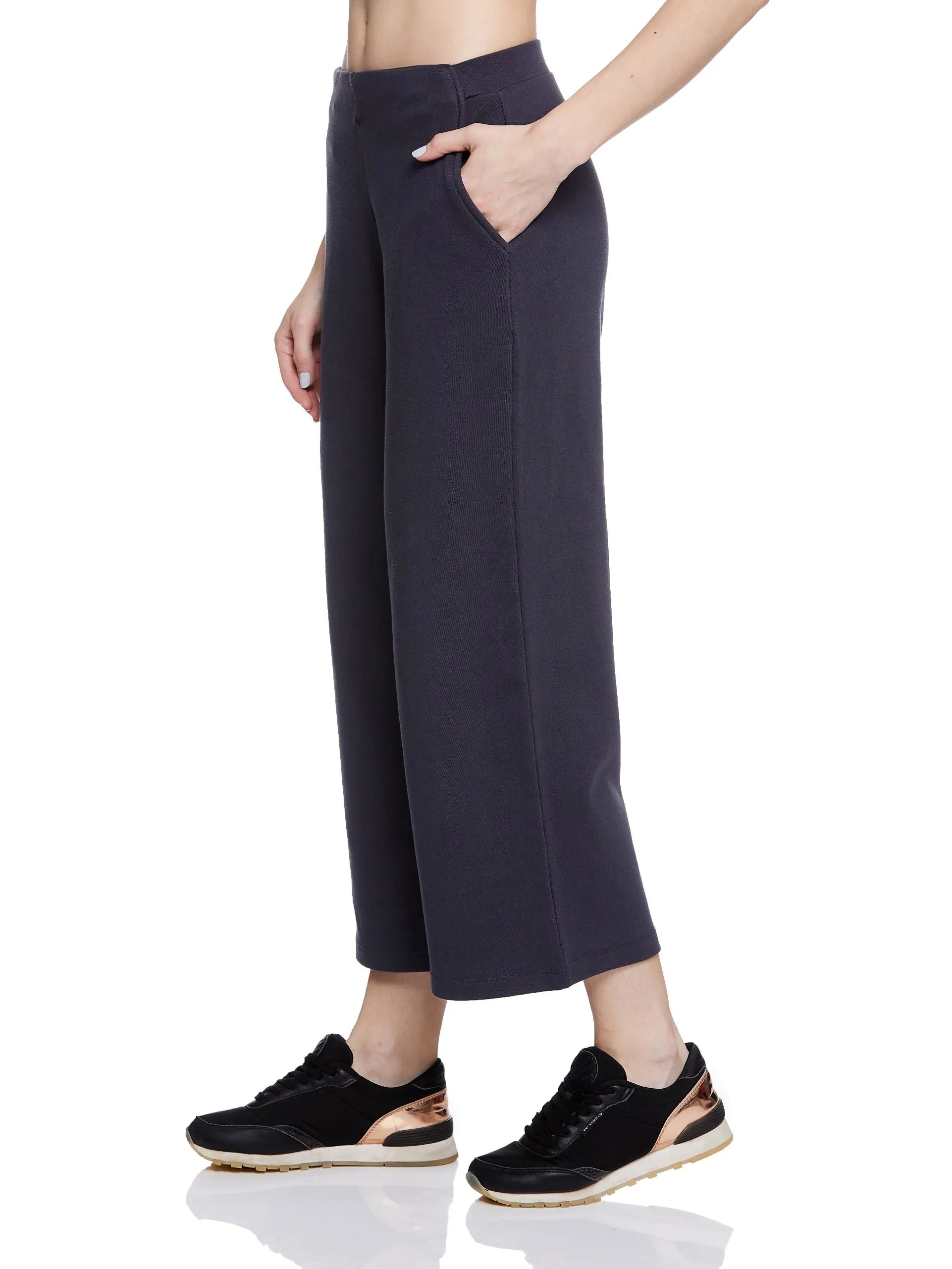 TOP STITCHED JERSEY CULOTTES (DARK GREY)