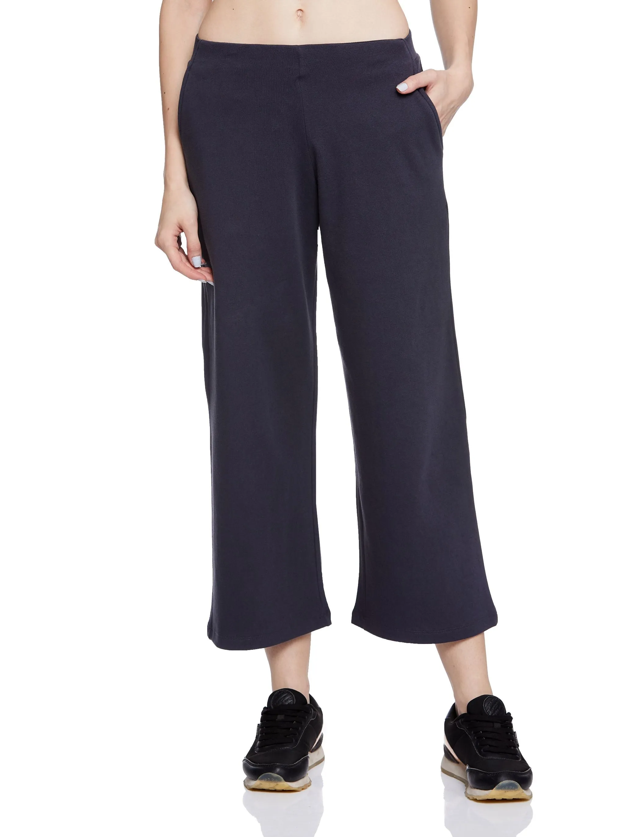 TOP STITCHED JERSEY CULOTTES (DARK GREY)