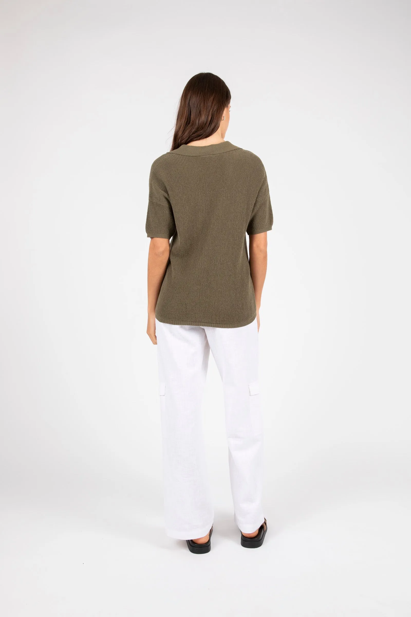 Villa Knit Polo - Olive