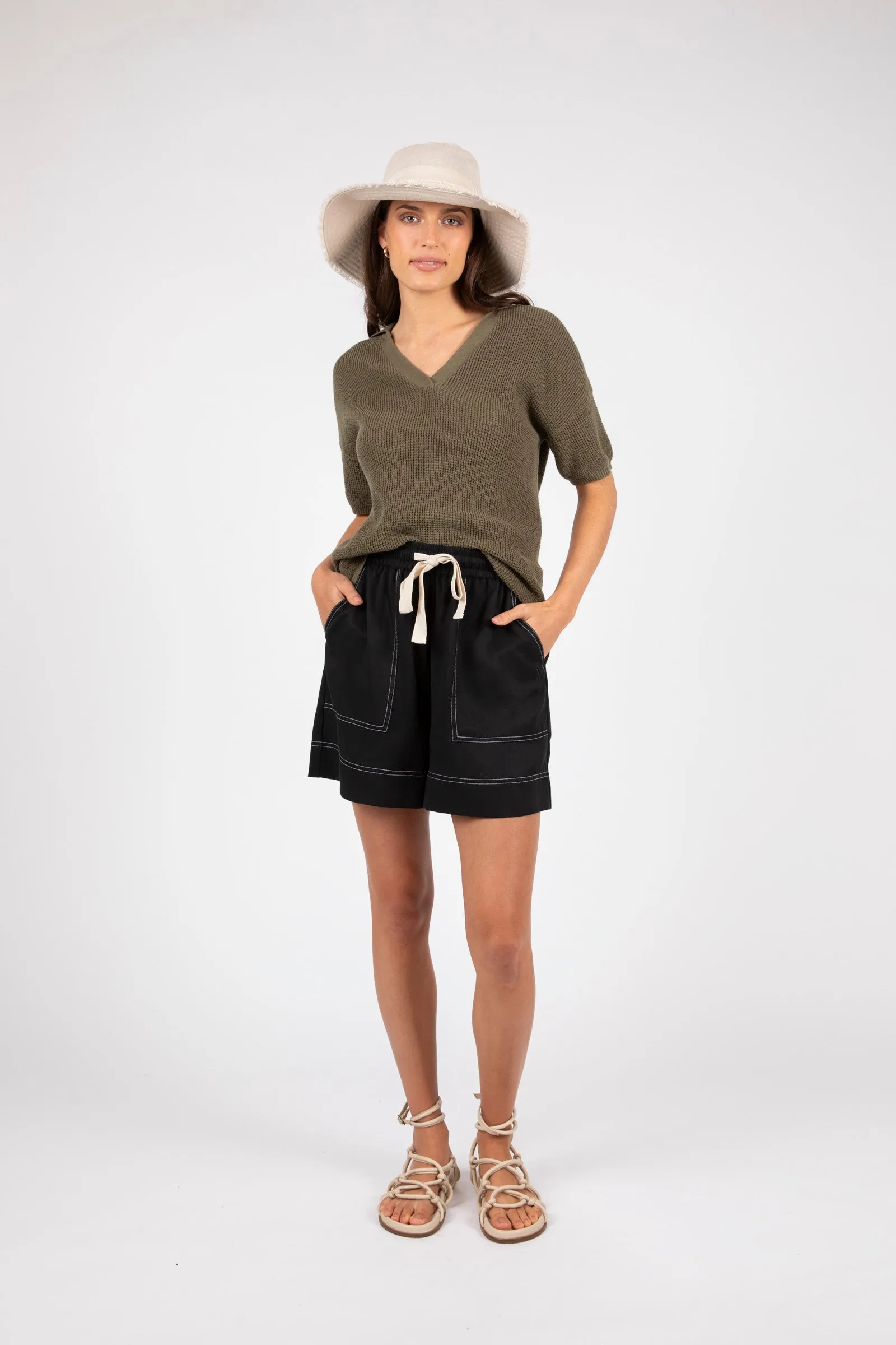 Villa Knit Polo - Olive