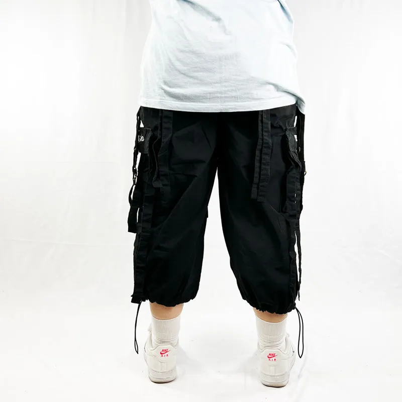 Vintage Criminal Damage Drome Cargo Shorts in Black