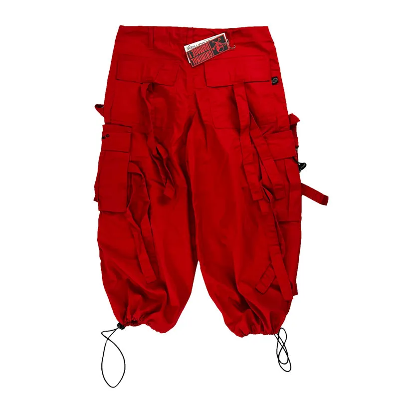 Vintage Criminal Damage Drome Cargo Shorts in Red