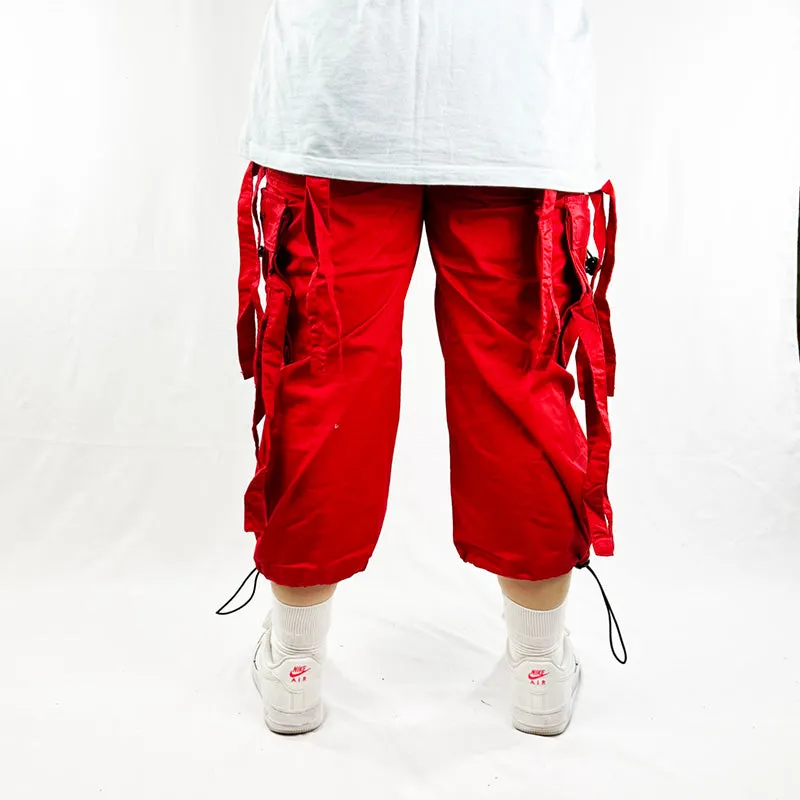 Vintage Criminal Damage Drome Cargo Shorts in Red