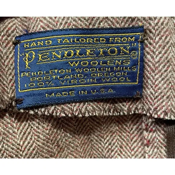 Vintage Pendleton Dress Wool Herringbone Belted Midi Sheath Sleeveless