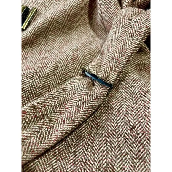 Vintage Pendleton Dress Wool Herringbone Belted Midi Sheath Sleeveless