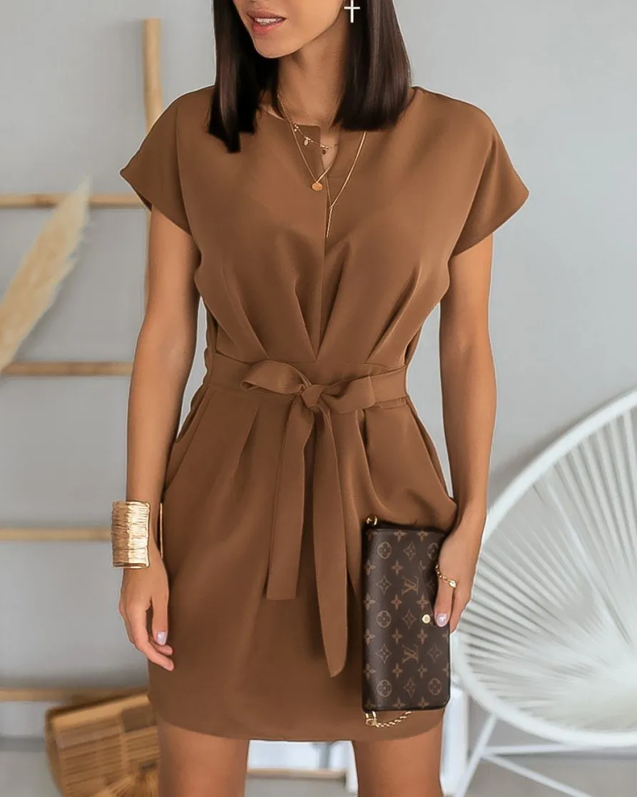 Way To Style Bodycon Mini Dress - Dark Brown