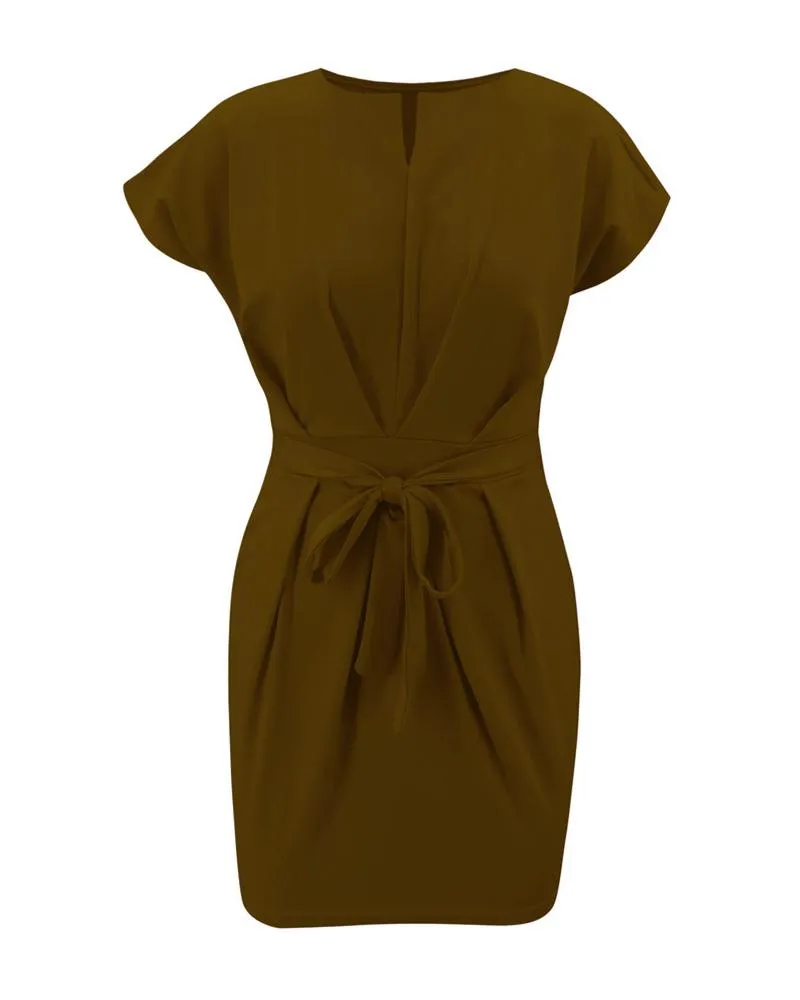 Way To Style Bodycon Mini Dress - Dark Brown