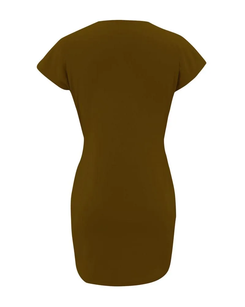 Way To Style Bodycon Mini Dress - Dark Brown
