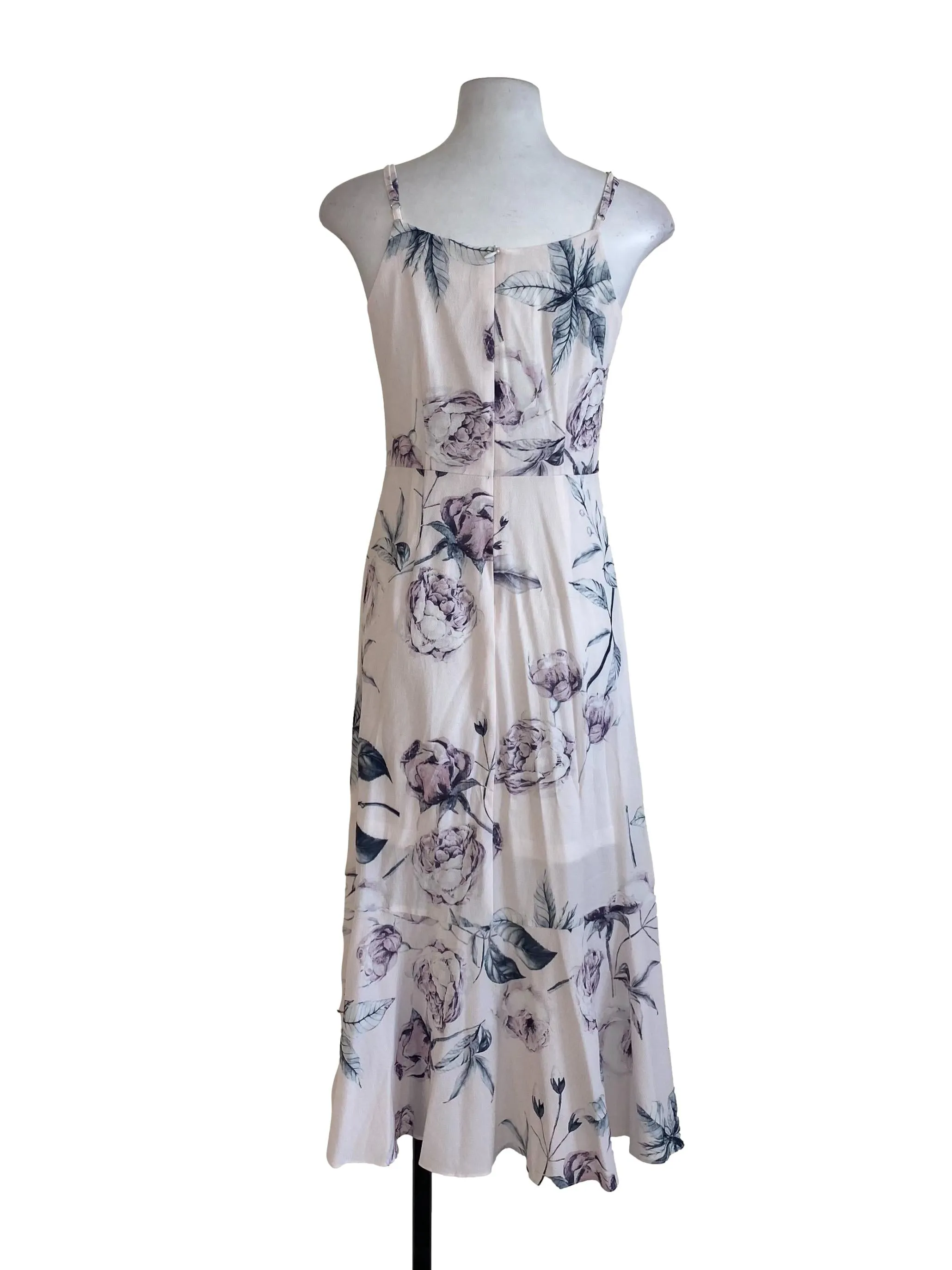 White Floral Sheath Ruffle Dress