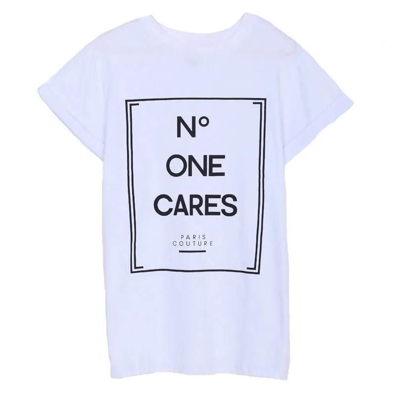 Women No One Cares Printed Tees