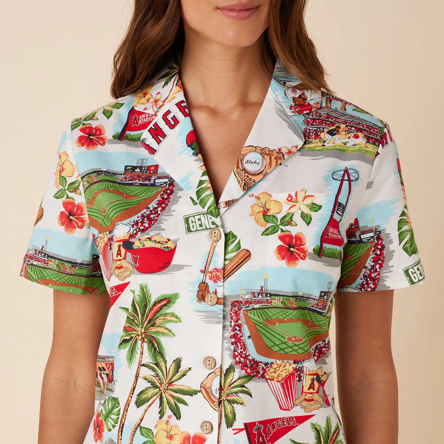 WOMEN'S LOS ANGELES ANGELS SCENIC CAMP SHIRT
