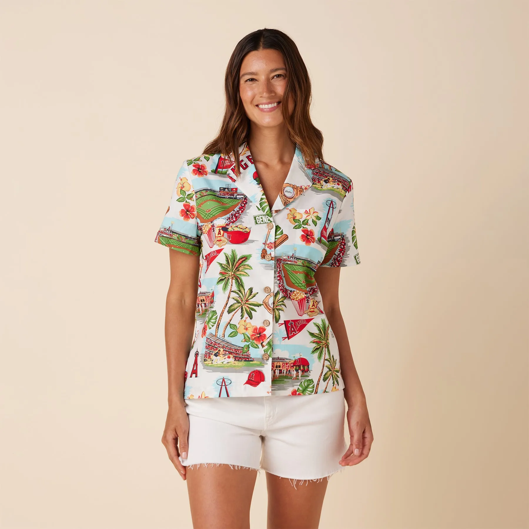 WOMEN'S LOS ANGELES ANGELS SCENIC CAMP SHIRT