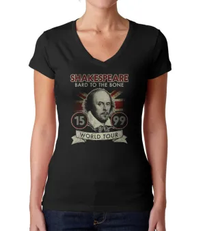 Women's William Shakespeare Bard to the Bone Tour Vneck T-Shirt