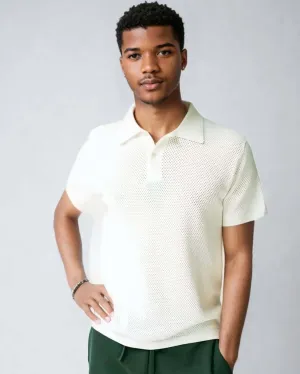 WOODY | Ecoviscose Mesh Polo Short Sleeve Shirt