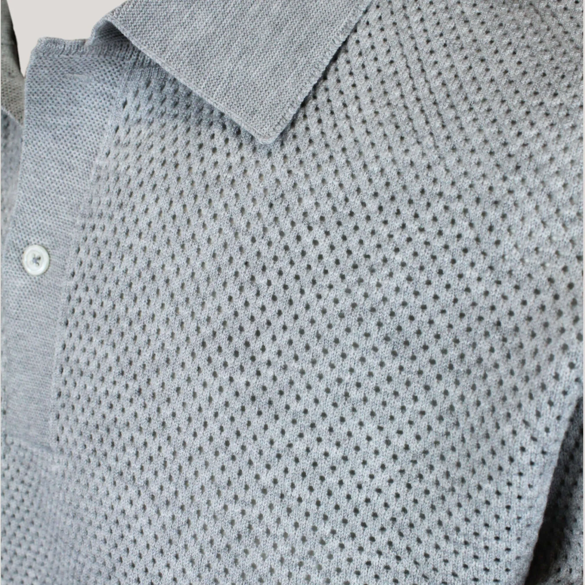 WOODY | Ecoviscose Mesh Polo Short Sleeve Shirt