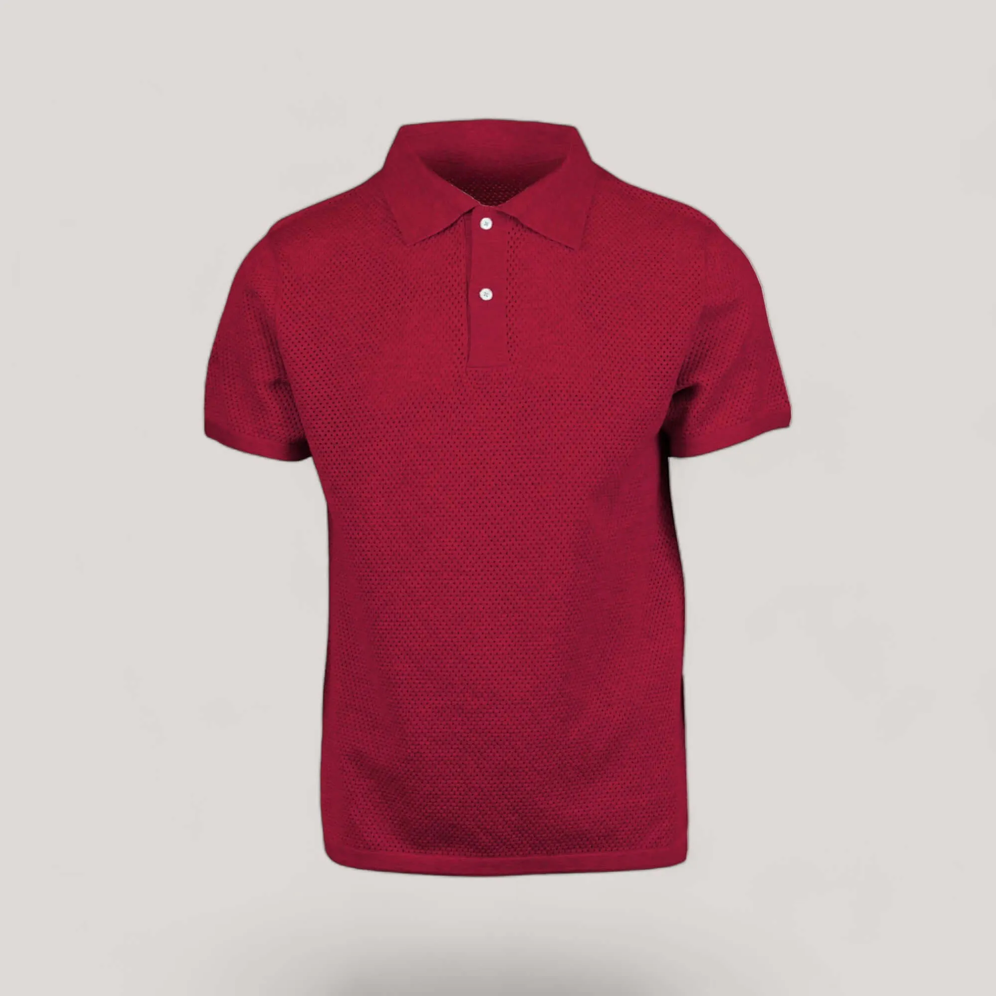 WOODY | Ecoviscose Mesh Polo Short Sleeve Shirt