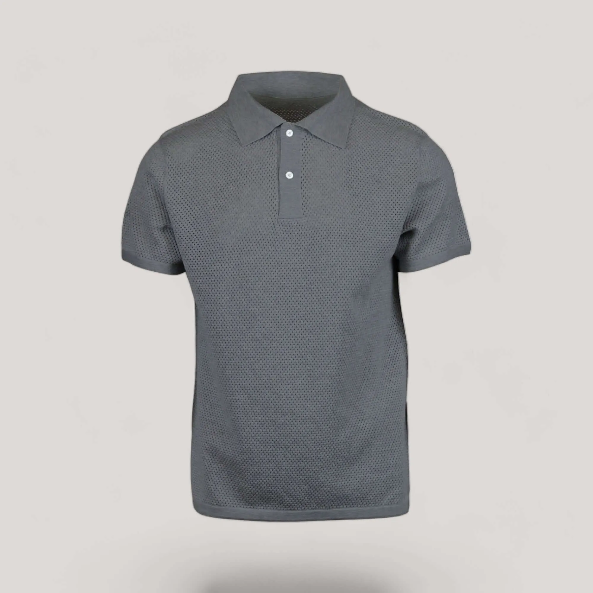 WOODY | Ecoviscose Mesh Polo Short Sleeve Shirt