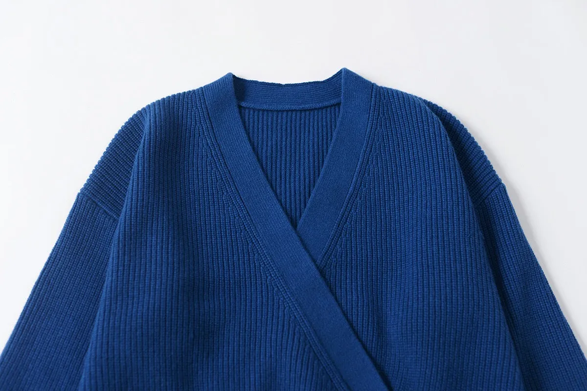 Wool Blend Wrap Cardigan